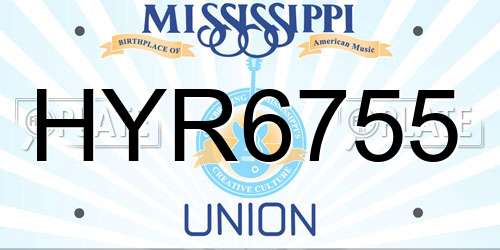 HYR6755 Mississippi License Plate