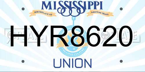 HYR8620 Mississippi License Plate