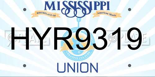 HYR9319 Mississippi License Plate