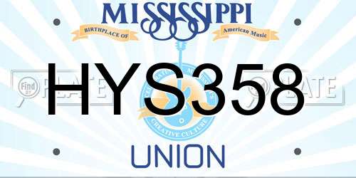 HYS358 Mississippi License Plate