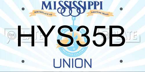 HYS35B Mississippi License Plate