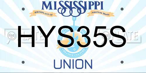 HYS35S Mississippi License Plate