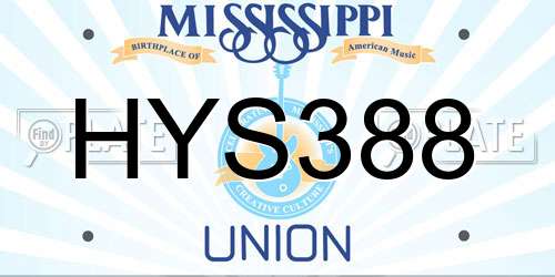 HYS388 Mississippi License Plate