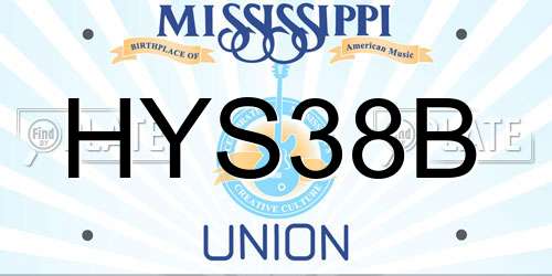 HYS38B Mississippi License Plate