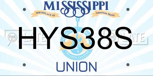 HYS38S Mississippi License Plate