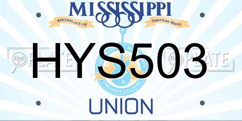 HYS503 Mississippi License Plate