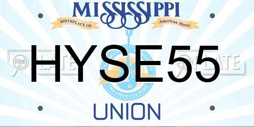 HYSE55 Mississippi License Plate