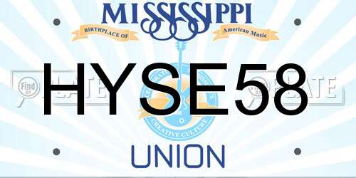 HYSE58 Mississippi License Plate