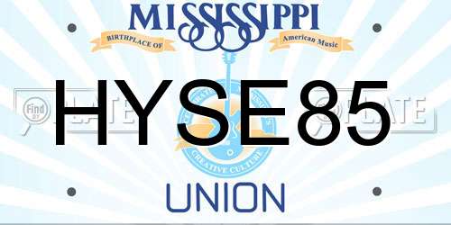 HYSE85 Mississippi License Plate