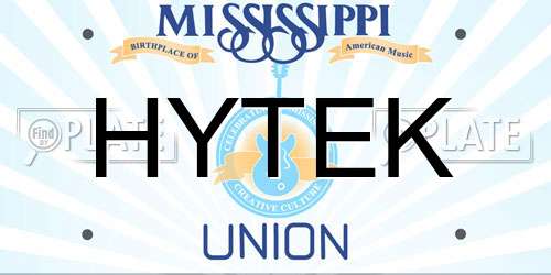 HYTEK Mississippi License Plate