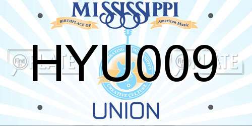 HYU009 Mississippi License Plate