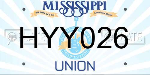 HYY026 Mississippi License Plate