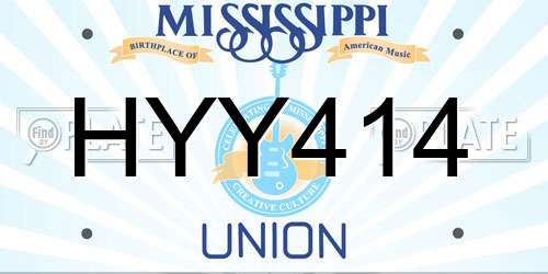 HYY414 Mississippi License Plate