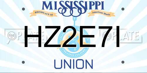 HZ2E7I Mississippi License Plate