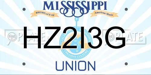 HZ2I3G Mississippi License Plate