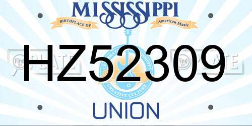 HZ52309 Mississippi License Plate