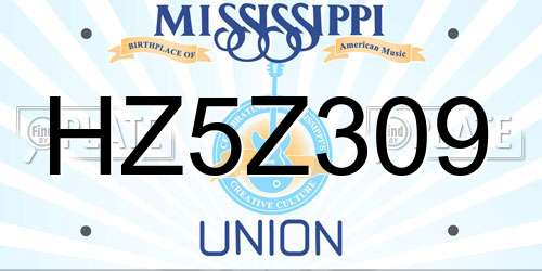 HZ5Z309 Mississippi License Plate