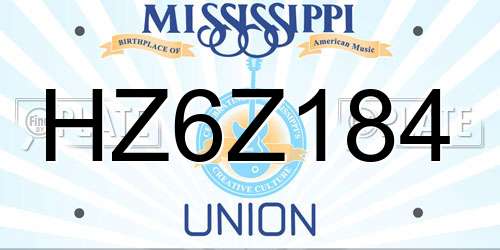 HZ6Z184 Mississippi License Plate