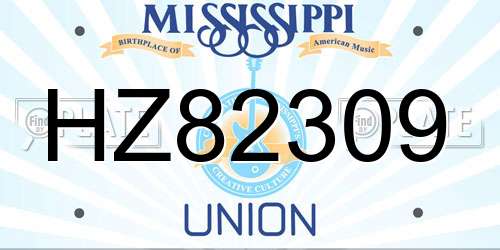 HZ82309 Mississippi License Plate
