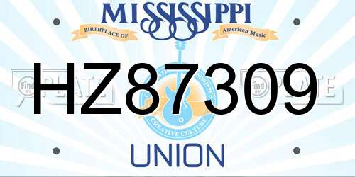 HZ87309 Mississippi License Plate