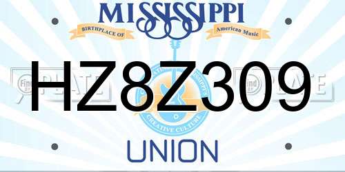 HZ8Z309 Mississippi License Plate