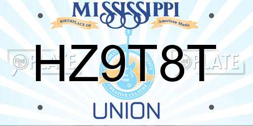 HZ9T8T Mississippi License Plate