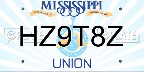 HZ9T8Z Mississippi License Plate