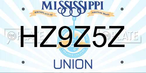 HZ9Z5Z Mississippi License Plate