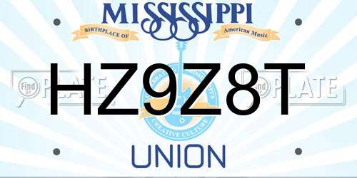 HZ9Z8T Mississippi License Plate