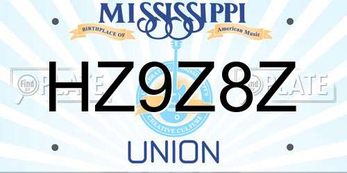 HZ9Z8Z Mississippi License Plate