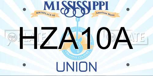 HZA10A Mississippi License Plate