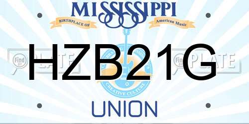 HZB21G Mississippi License Plate
