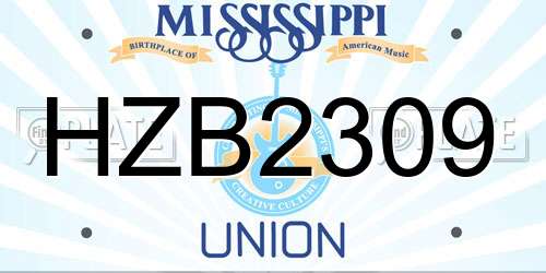 HZB2309 Mississippi License Plate