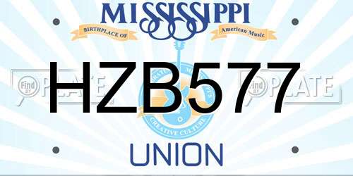 HZB577 Mississippi License Plate