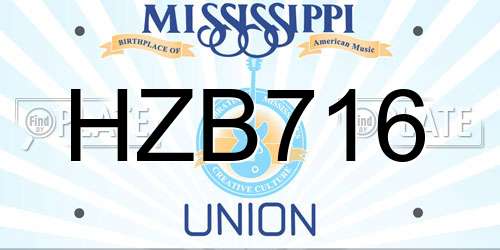 HZB716 Mississippi License Plate