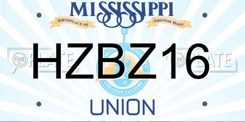 HZBZ16 Mississippi License Plate