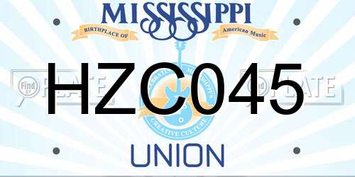 HZC045 Mississippi License Plate
