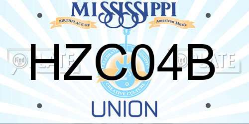 HZC04B Mississippi License Plate