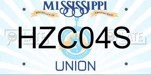 HZC04S Mississippi License Plate