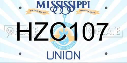 HZC107 Mississippi License Plate