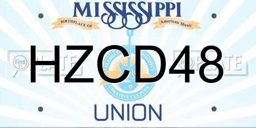 HZCD48 Mississippi License Plate
