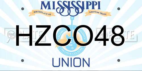 HZCO48 Mississippi License Plate