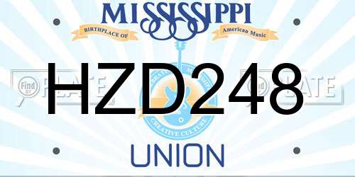 HZD248 Mississippi License Plate