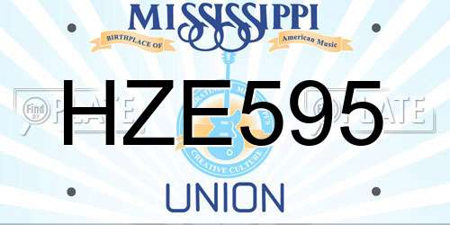 HZE595 Mississippi License Plate