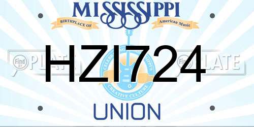 HZI724 Mississippi License Plate