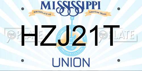 HZJ21T Mississippi License Plate