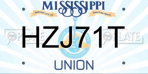 HZJ71T Mississippi License Plate