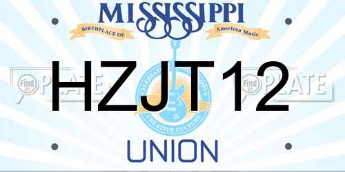 HZJT12 Mississippi License Plate