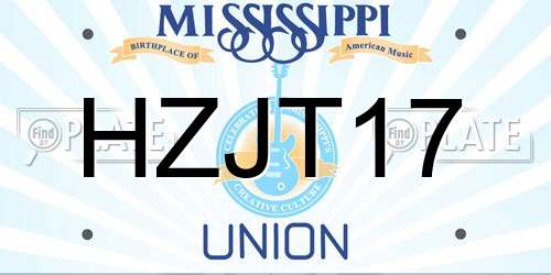 HZJT17 Mississippi License Plate