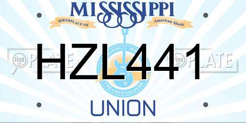 HZL441 Mississippi License Plate